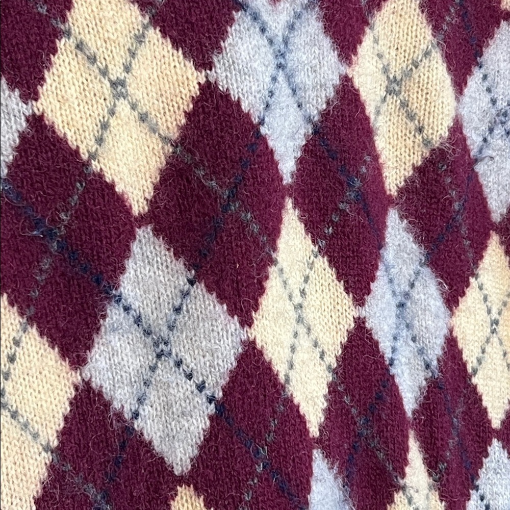 Lord & Taylors Argyle Vintage Virgen Wool Sweater Vest Diamond Pattern Size XL - Picture 4 of 9
